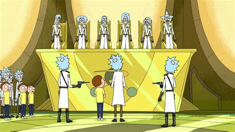 Rick and Morty escape the council .